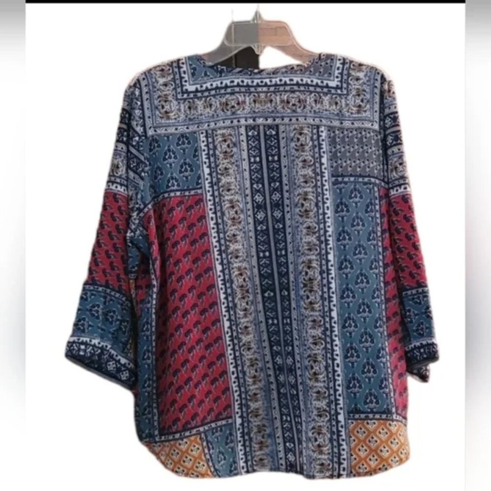 Blair Multicolor Patchwork Blouse - image 2